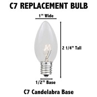 Novelty Lights Incandescent Replacement Bulbs - Outdoor Individual Bulbs For Events, Holiday Parties, Patios, And More - C7/E12 Candelabra Base, 5 Watt Lights (Blue, 25 Pack)