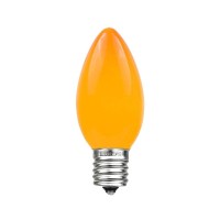 Novelty Lights 25 Pack C9 Ceramic Outdoor Christmas Replacement Bulbs, Orange, E17/C9 Intermediate Base, 7 Watt