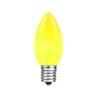 Novelty Lights 25 Pack C9 Ceramic Outdoor Christmas Replacement Bulbs, Yellow, E17/C9 Intermediate Base, 7 Watt