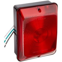 Bargman 34-86-101 Red Single Taillight (With Stop/Tail/Turn - Black Base)