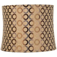 Copper Circles Medium Drum Lamp Shade 13 Top X 14 Bottom X 11 High (Spider) Replacement With Harp And Finial - Springcrest