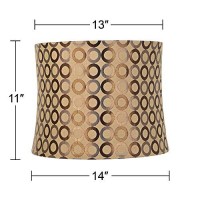 Copper Circles Medium Drum Lamp Shade 13 Top X 14 Bottom X 11 High (Spider) Replacement With Harp And Finial - Springcrest