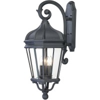 Minka Lavery Outdoor Wall Light 8693-66 Harrison Cast Aluminum Exterior Wall Lantern, 240 Watts, Black