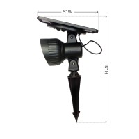 Gama Sonic Progressive Solar Outdoor Garden And Landscape Led Spotlight, Bright-White Led Gs-103 - Black Finish