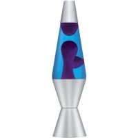 14.5-Inch Silver Base Lava Lamp With Purple Wax In Blue Liquid - 2118