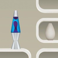 14.5-Inch Silver Base Lava Lamp With Purple Wax In Blue Liquid - 2118