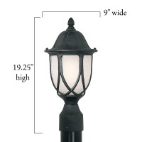 Designers Fountain 2866-Bk Capella Outdoor Post Lantern Light, 19.25In H, Black