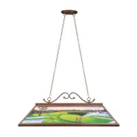 The RAM Game Room HandPainted Glass Billiard Light RP 48 GOLF will brighten up your billiards table as it provide an air of elegance in the area as well This gameroom accessory features a sophisticated Impressionist painting for ensured class and aestheti