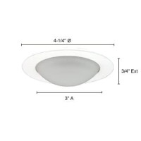 Jesco Lighting Tm315Wh 3Inch Aperture Low Voltage Trim Recessed Light Frosted Opal Dome For Shower White Finish