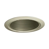 Jesco Lighting Tm5509Stst 5Inch Aperture Line Voltage Trim Recessed Light Metal Step Baffle All Satin Chrome Finish