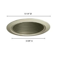 Jesco Lighting Tm5509Stst 5Inch Aperture Line Voltage Trim Recessed Light Metal Step Baffle All Satin Chrome Finish