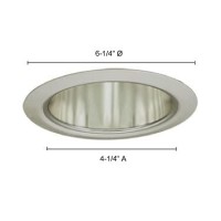 Jesco Lighting Tm5510Chwh 5Inch Aperture Line Voltage Trim Recessed Light Aperture Cone Chrome Finish With White Trim