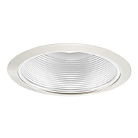 Jesco Lighting Tm609Whwh 6Inch Aperture Line Voltage Trim Recessed Light Step Baffled Trim All White Finish