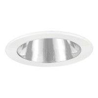 Jesco Lighting Tm610Chwh 6Inch Aperture Line Voltage Trim Recessed Light Specular Reflector Chrome Finish With White Trim