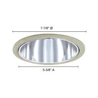 Jesco Lighting Tm610Chwh 6Inch Aperture Line Voltage Trim Recessed Light Specular Reflector Chrome Finish With White Trim