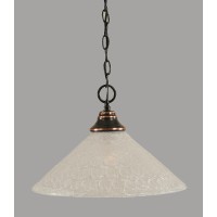 Chain Hung Pendant Shown In Black Copper Finish With 16 Italian Bubble Glass