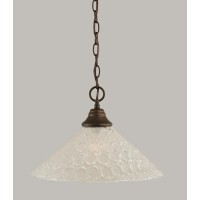 Chain Hung Pendant Shown In Bronze Finish With 16 Italian Bubble Glass