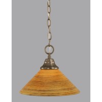 Chain Hung Pendant Shown In Brushed Nickel Finish With 12