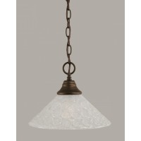 Chain Hung Pendant Shown In Bronze Finish With 12 Italian Bubble Glass