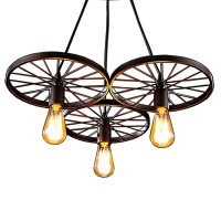 Warehouse Of Tiffany Ld4089-3 Serapiko 3-Light Antique Bronze 20-Inch Edison Chandelier