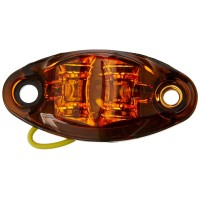 This weatherproof LED marker light with 2 diodes features a dragons eye design and has 1 selfgrounding wire for power and is surface mount Size 258 L x 114 W x 34 D Color amber