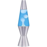 Lava Lite 1953 Silver Base Lamp With White Wax In Blue Liquid, 11.5