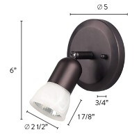 Canarm Ltd. Icw356A01Orb10 James 1 Bulb Ceiling/Wall Light, Oil Rubbed Bronze