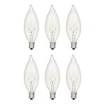 Sylvania Double Life Incandescent Light Bulb, B10, 15W, Candelabra Base, 65 Lumens, 3000K, Clear, Soft White - 6 Pack (15318)