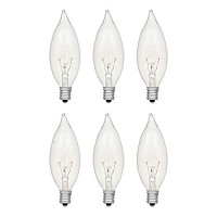 Sylvania Double Life Incandescent Light Bulb, B10, 15W, Candelabra Base, 65 Lumens, 3000K, Clear, Soft White - 6 Pack (15318)