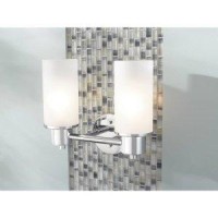 Moen Dn0762Bn Iso 2-Light Dual-Mount Bath Bathroom Vanity Fixture With Frosted Glass, Brushed Nickel