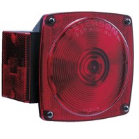 This Peterson Mfg square stop turn tail rear reflex side marker side reflex light Trailer Light has a incandescent bulb and red lens