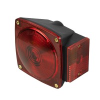 This Peterson Mfg square stop turn tail rear reflex side marker side reflex light Trailer Light has a incandescent bulb and red lens