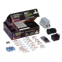 831224 Color Blue Features Made in USA Includes Kit includes 1 ACDC transformer with 60 ft of attached wire 1 ULListed junction box 4 three LED step lights 12 single LED accent lights 32 stainless steel screws 34 wire snap quick connects 40 insulated stap