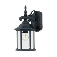 Designers Fountain 2961-Bk Devonshire Outdoor Wall Lantern, Black Cast Aluminum