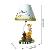 Fantasy Fields - Sunny Safari Animals Thematic Kids Table Lamp, For Girls & Boys Rooms With Printed Zebra Lampshade & Sculpted Monkey, Giraffe, & Tiger Base, Jungle Lamp For Nurseries & Baby Rooms