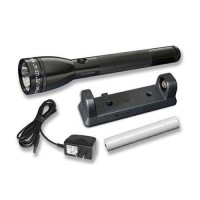 Maglite Ml125 Led Rechargeable Flashlight System With 120V Converter, Black