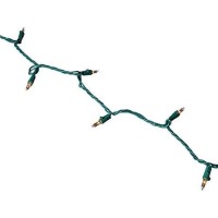 Vickerman 50 Lights Clear Green Wire End Connecting Lock Set With 4-Inch Spacing And 16-Feet Length, Comes In Box