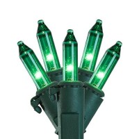 Vickerman W5G0459 50Lt Mini Light Set With Green Wire, Lamp Lock, End Connecting, 5.