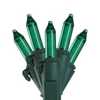 Vickerman W5G0459 50Lt Mini Light Set With Green Wire, Lamp Lock, End Connecting, 5.