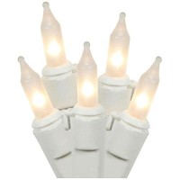 Vickerman 100 Count Light Set With White Wire, Mini, Frosted White