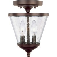 Capital Lighting 4032Bb-236 Stanton Seeded Glass Semi Flush Ceiling Light Fixture, 2-Light 120 Total Watts 12