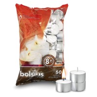 Bolsius 50 Unscented Tea Lights 8 Hours Burn Time Premium European Quality Consistent Smokeless Flame 100 Cotton Wick