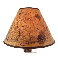 21 Inch Pirate Skeleton Caribbean Table Lamp With Treasure Map Shade Nautical Desk Light Beach Home Decor