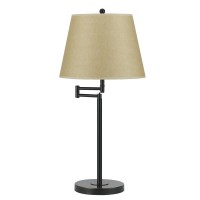 Cal Lighting BO2077TBDB Table Lamp with Beige Fabric Shades Dark Bronze Finish