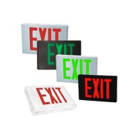 Morris Products 73381 Cast Aluminum Led Exit Sign Face Plate, Red Letter Color, Black Face Color, Used With Model 73344