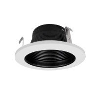 Nicor Lighting 4 Inch Black And White Recessed Baffle Trim, For 4 Inch Housings (19501)