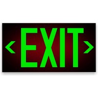 Photoluminescent Exit Sign Red - Aluminum - Ul 924 Code Approved/Ibc/Nfpa 101 | Nightbright Usa Part Number Ulr-050