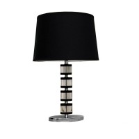 Ore International 31157 24Inch H Oval Crystal Blackclear Table Lamp