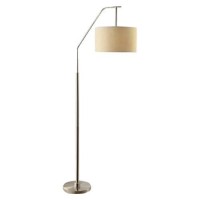 Crestview Collection 384309 Dinsmore Floor Lamp, Cream, Nickel/Brushed Nickel