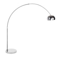 Stilnovo Ls375B The Arch City Floor Lamp-Carbon Steel, Marble, Silver